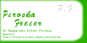 piroska freier business card